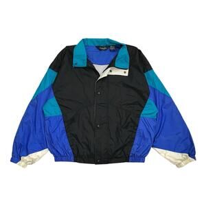 CHRISTIAN DIOR MONSIEUR WINDBREAKER JACKET LARGE L MENS BLACK COLORBLOCK ZIP UP